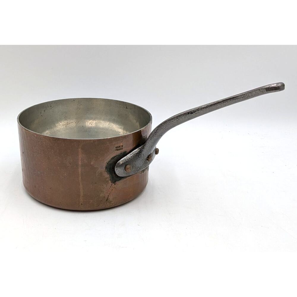 Unmarked Vintage Copper 8" Saucepan Made in France